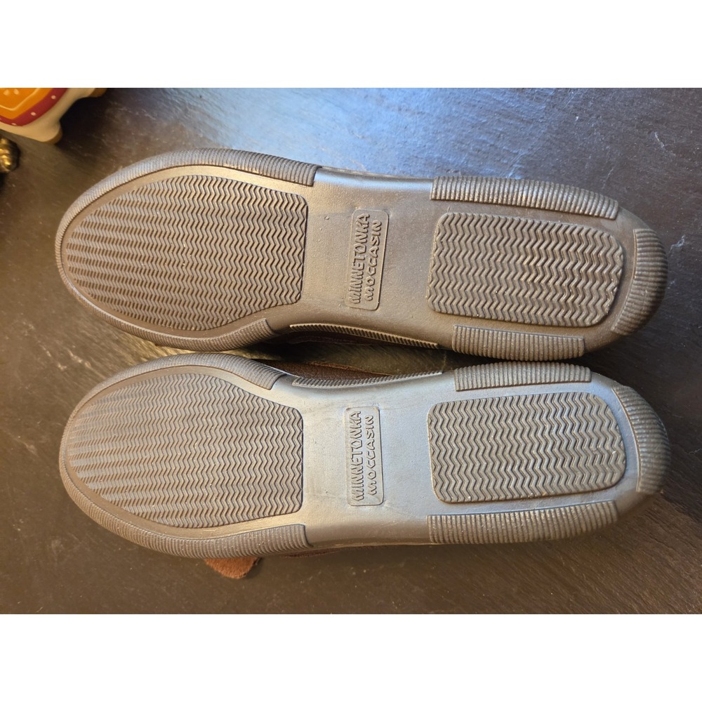 Minnetonka Women's Moosehide Classic Moccasins 492 Chocolate Brown US 11 $105 - Picture 7 of 11